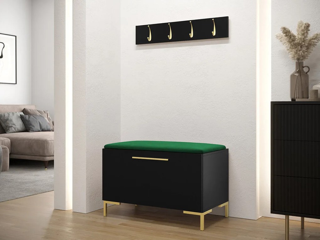Σετ διαδρόμου Hartford F108, 84x44cm, 32 kg, Μαύρο, Πλαστικοποιημένη μοριοσανίδα, Ταπισερί, Τοίχου, Εντοιχισμένη | Epipla1.gr