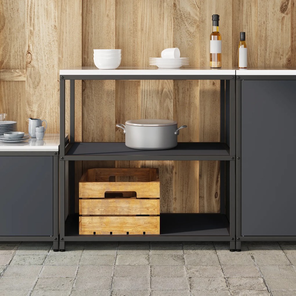 vidaXL Ράφι Αποθήκευσης Κουζίνας Ανθρακί 60 x 50 x 92 εκ. Ατσάλι