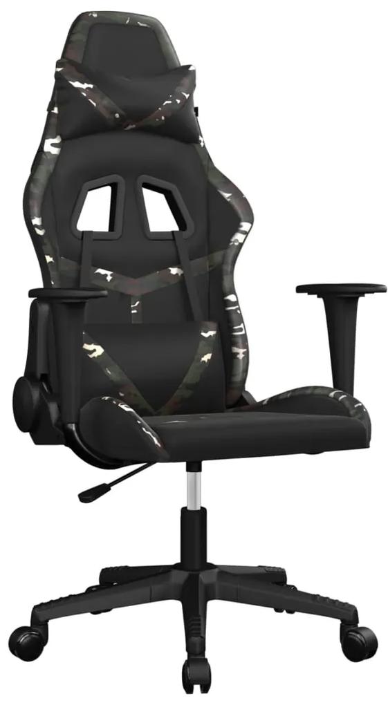 vidaXL Καρέκλα Gaming Μασάζ Μαύρο/Παραλλαγή από Συνθετικό Δέρμα