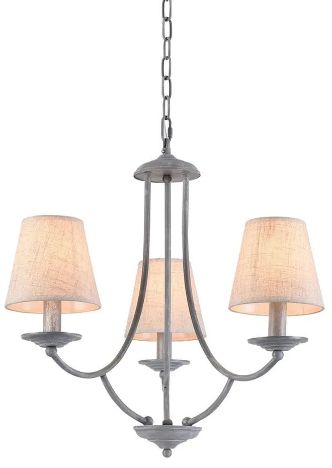 Φωτιστικό Οροφής 77-3661 C119-3 Etna Grey &amp; White Shade Homelighting Μέταλλο,Ύφασμα