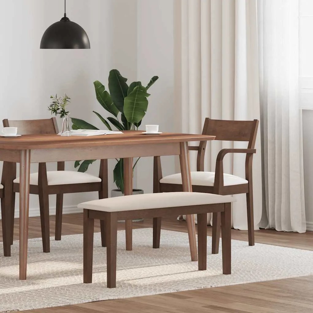 vidaXL Πάγκος 90 cm Καφέ μασίφ ξύλο καουτσούκ