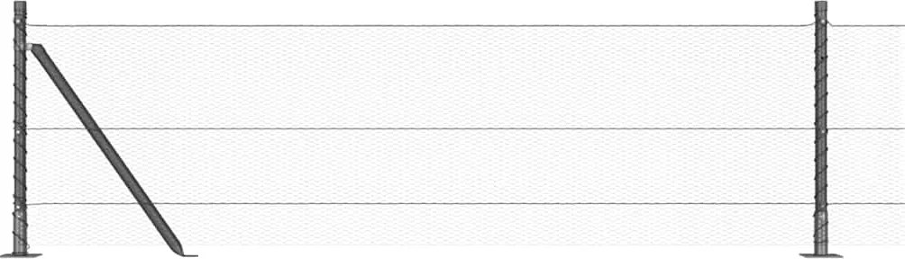 vidaXL Φράχτης με Στήλες. Γκρι 0.4 x 25 μ Ατσάλι με επικάλυψη PVC