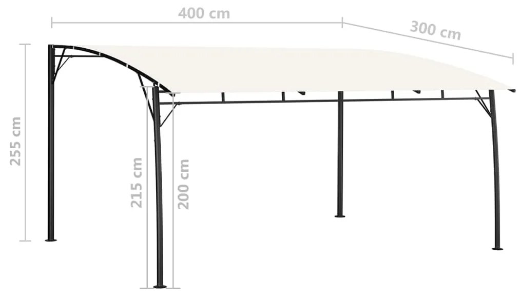 vidaXL Τεντοπέργκολα Κήπου Κρεμ 4 x 3 x 2,55 μ.