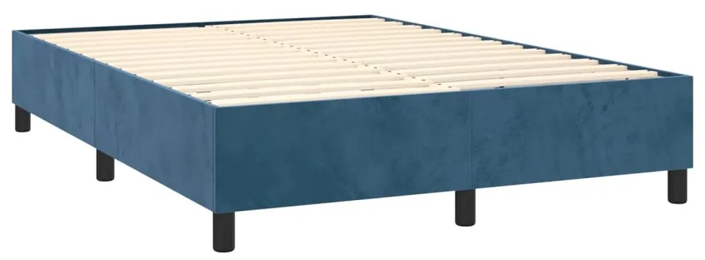 ΚΡΕΒΑΤΙ BOXSPRING ΜΕ ΣΤΡΩΜΑ &amp; LED ΣΚ. ΜΠΛΕ 140X190ΕΚ. ΒΕΛΟΥΔΙΝΟ 3136123