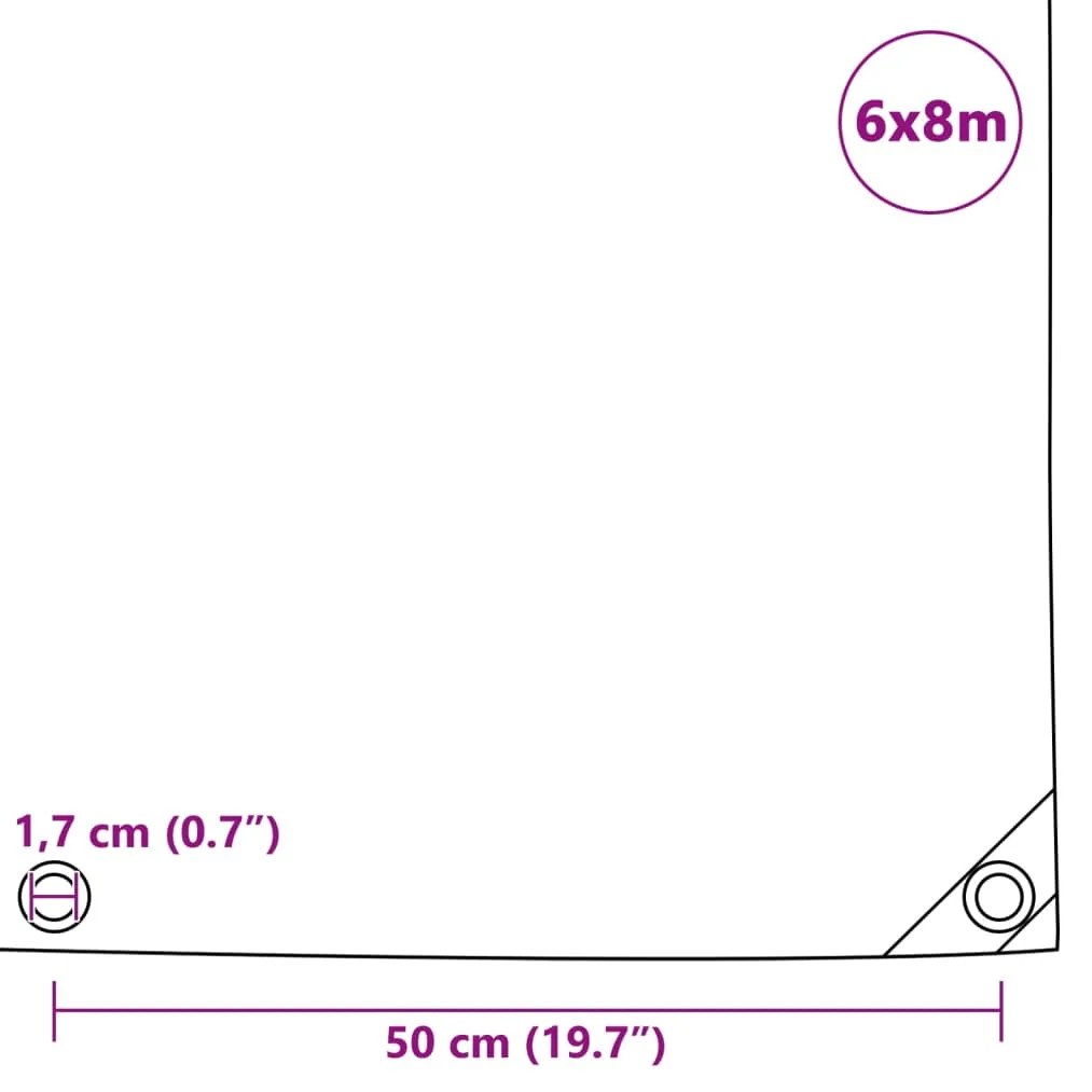 vidaXL Μουσαμάς Γκρι 6 x 8 μ. 650 γρ./μ.²