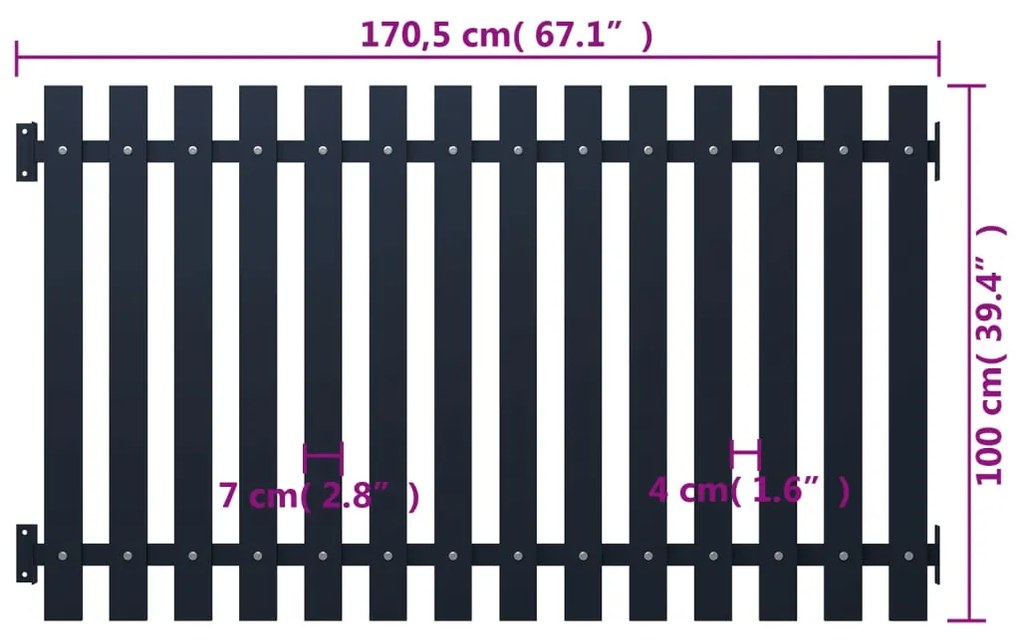 ΠΑΝΕΛ ΠΕΡΙΦΡΑΞΗΣ ΑΝΘΡΑΚΙ 170,5X100 ΕΚ. ΑΤΣΑΛΙ ΜΕ ΒΑΦΗ ΠΟΥΔΡΑΣ 146476