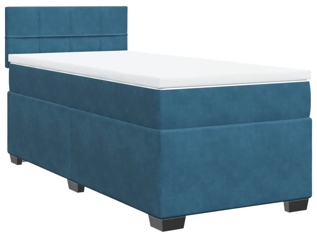 ΚΡΕΒΑΤΙ BOXSPRING ΜΕ ΣΤΡΩΜΑ ΜΠΛΕ 100X200 ΕΚ. ΒΕΛΟΥΔΙΝΟ 3288538