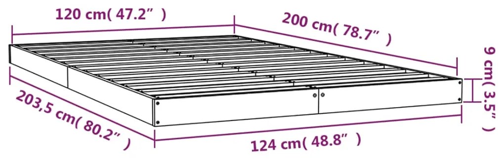 ΠΛΑΙΣΙΟ ΚΡΕΒΑΤΙΟΥ 120 X 200 ΕΚ. ΑΠΟ ΜΑΣΙΦ ΞΥΛΟ ΠΕΥΚΟΥ 823449