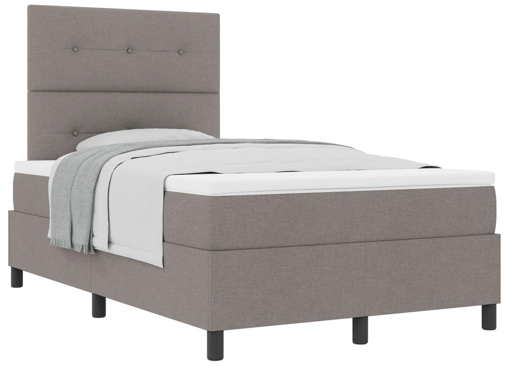 vidaXL Κρεβάτι Box Spring με Στρώμα Ταπεί 120x200 εκ. Ύφασμα