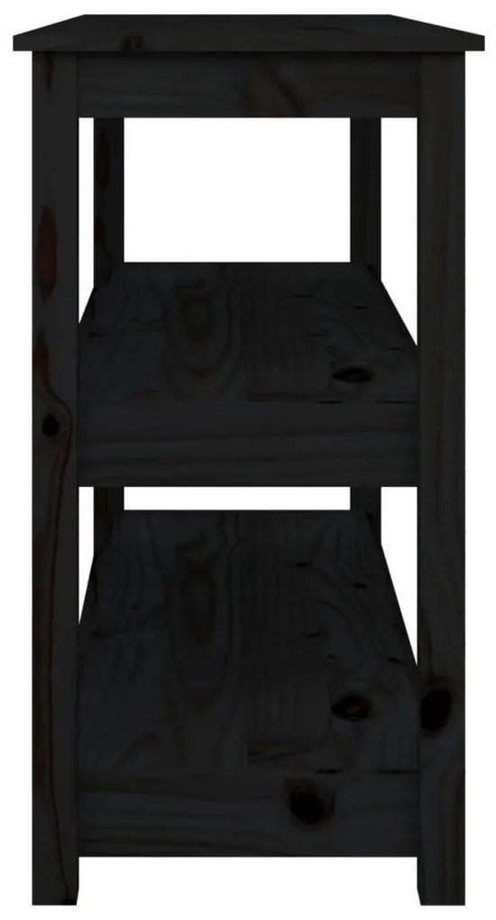 Τραπέζι Κονσόλα Μαύρος 110 x 40 x 74 εκ. από Μασίφ Ξύλο Πεύκου - Μαύρο
