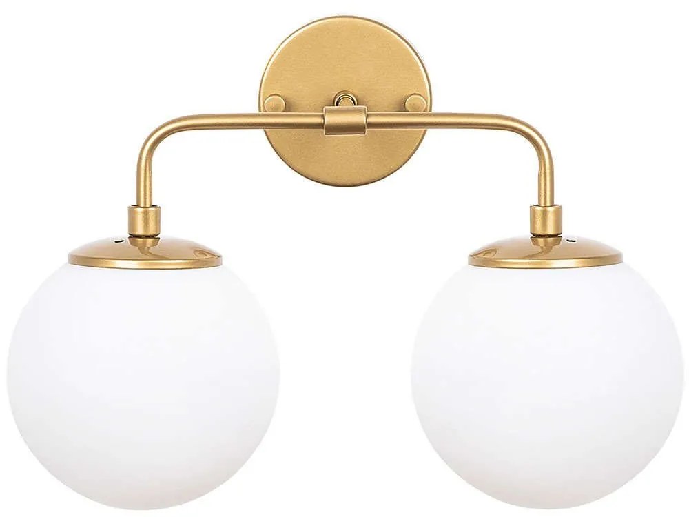 Φωτιστικό Τοίχου - Απλίκα Horn 942FLG2174 37x21x27cm 2xE14 40W White-Gold Opviq