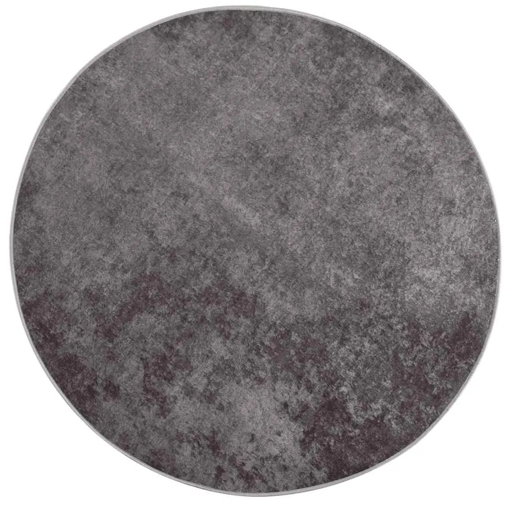 vidaXL Χαλί Πλενόμενο Αντιολισθητικό Γκρι Ø 120 εκ.