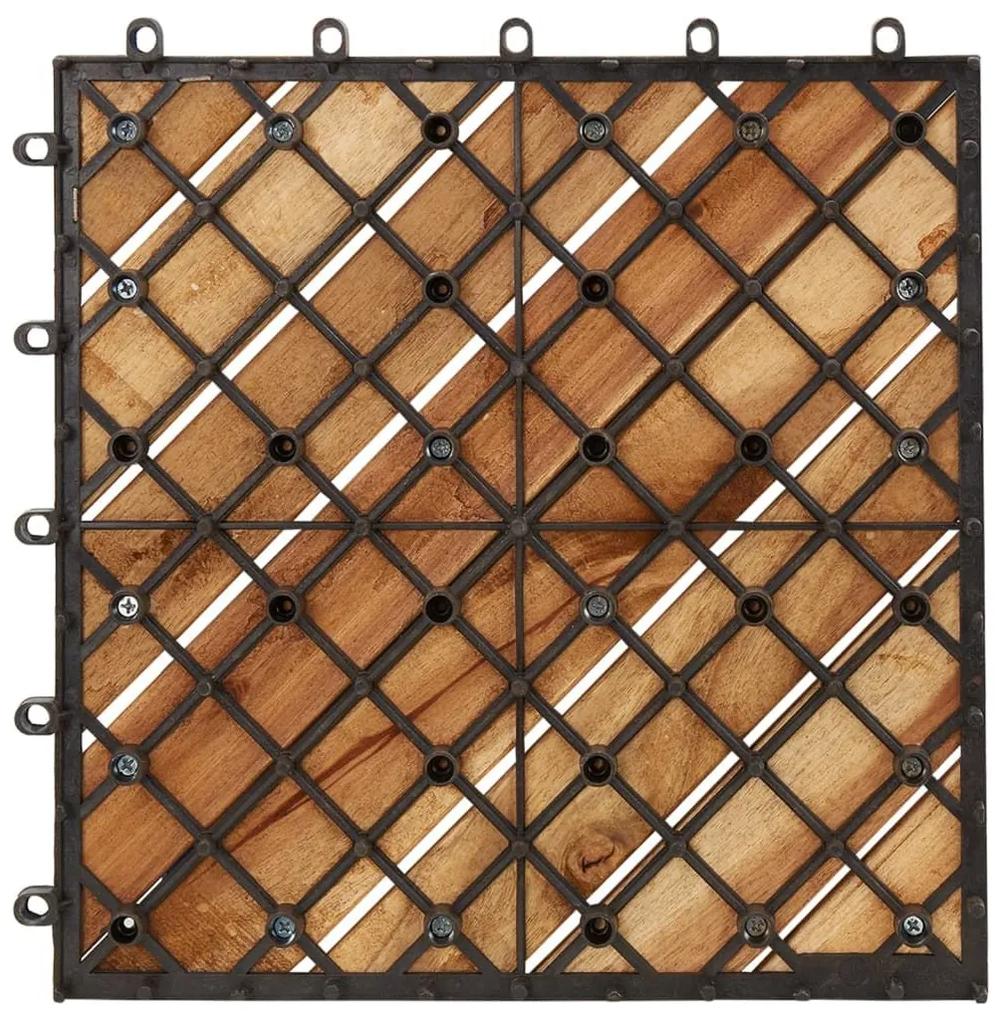 Πλακάκια Deck 10 τεμ. 30 x 30 εκ. από Μασίφ Ξύλο Ακακίας - Καφέ