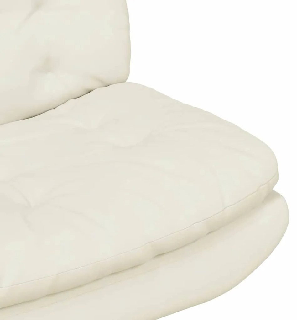 vidaXL Γυριστή Χαλαρωτική Καρέκλα Κρεμ 63 x 75 x 76 εκ Βελούδο