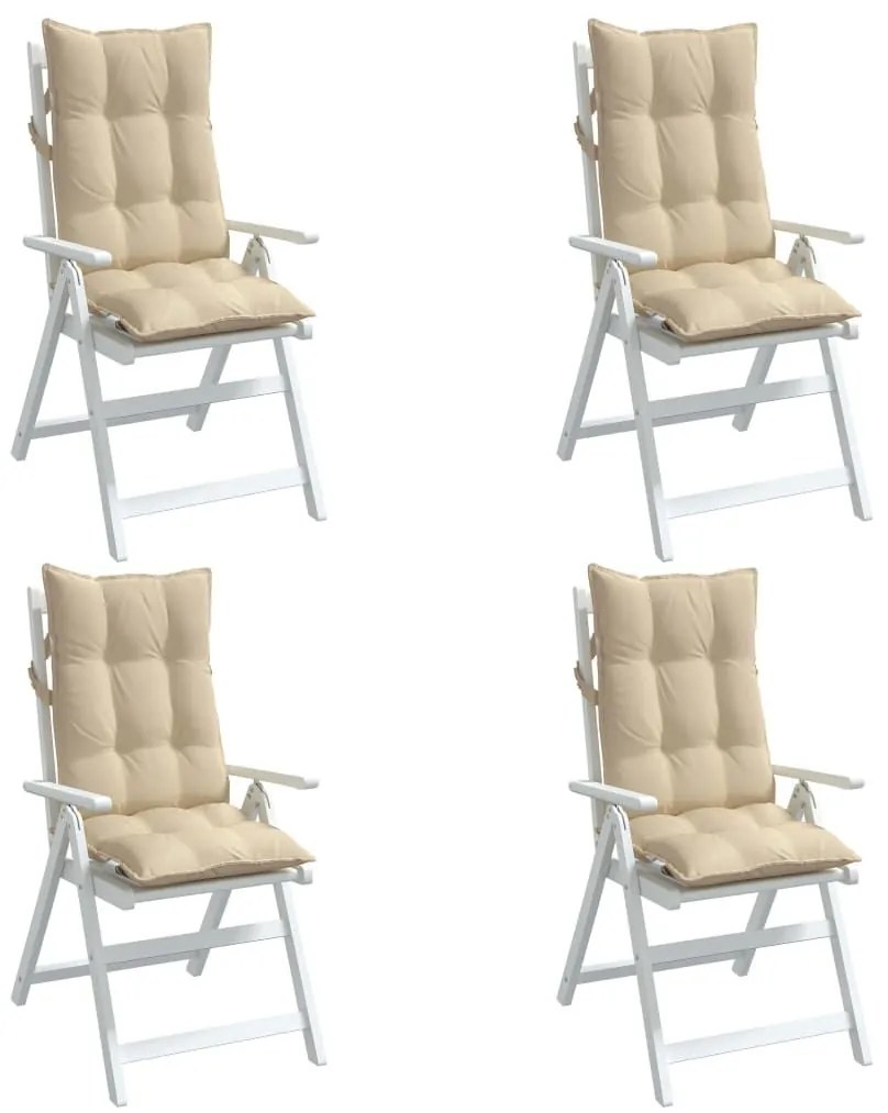 Μαξιλάρια Καρέκλας με Πλάτη 4 τεμ. Μπεζ από Ύφασμα Oxford - Μπεζ