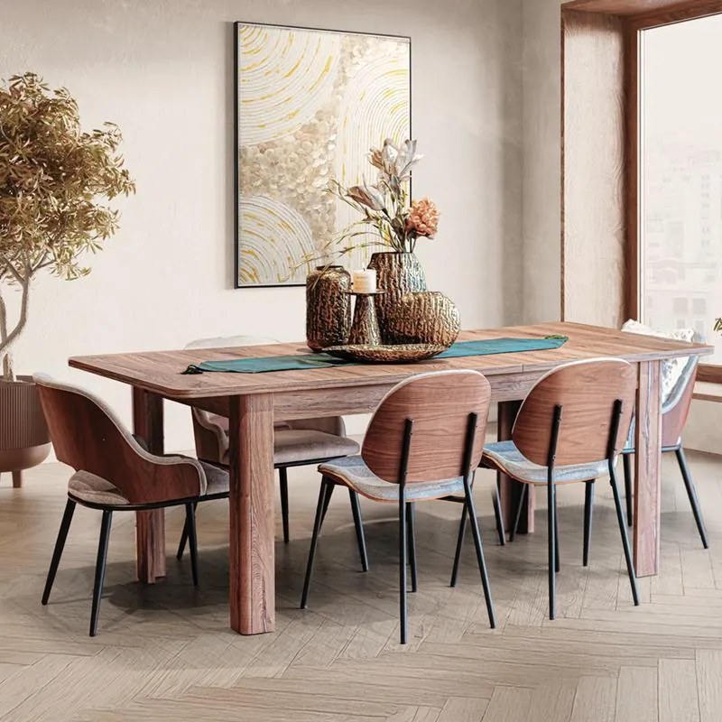 Καρέκλα Τραπεζαρίας 1582 Fylliana Γκρί - Μαύρο 46x54,5x81,5 εκ. 4αδα