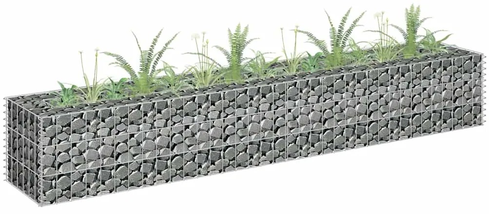 vidaXL Συρματοκιβώτιο-Γλάστρα Υπερυψωμένη 180x30x30 εκ. Γαλβ. Χάλυβας