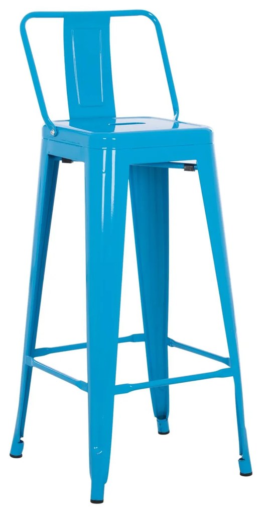 Σκαμπό μπάρ με πλάτη Melita-Pro Μεταλλικό Μπλέ 42x42x100Υεκ. 42x42x100 εκ.