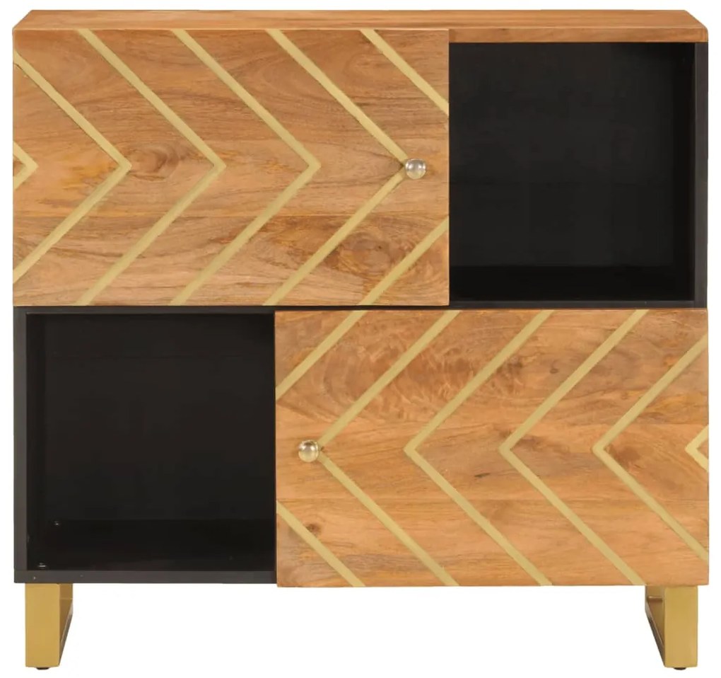 vidaXL Βοηθητικό Έπιπλο Καφέ/Μαύρο 80x33,5x75 εκ. Μασίφ Ξύλο Μάνγκο