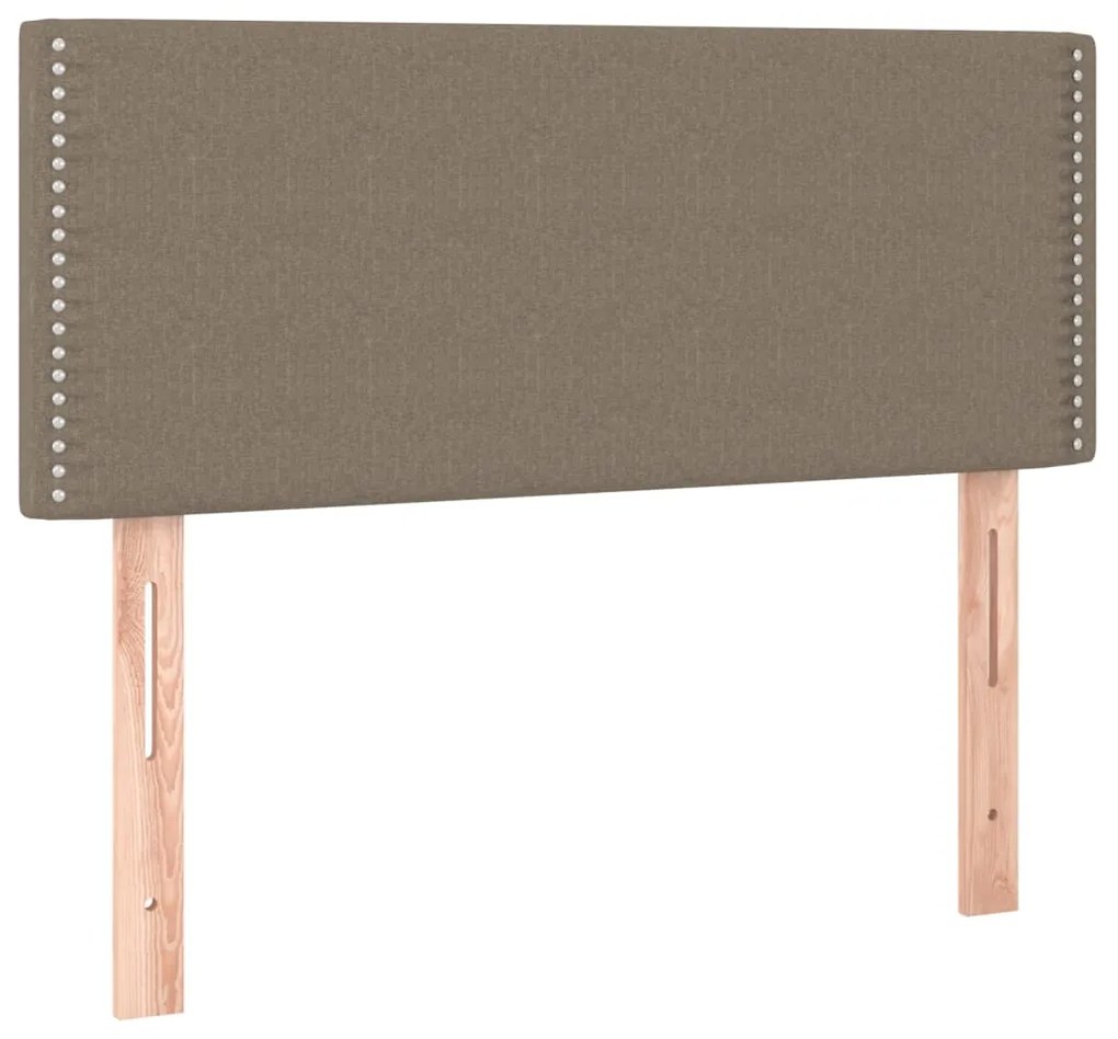 Κρεβάτι Boxspring με Στρώμα Taupe 90x200 εκ. Υφασμάτινο - Μπεζ-Γκρι