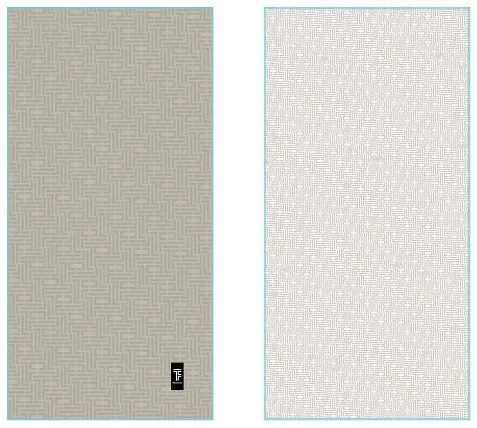 Πετσέτα Θαλάσσης Με Νεσεσέρ Motivo 07 Beige-Light Beige Feel &amp; Touch Beach 90x180cm Polyester-Polyamide