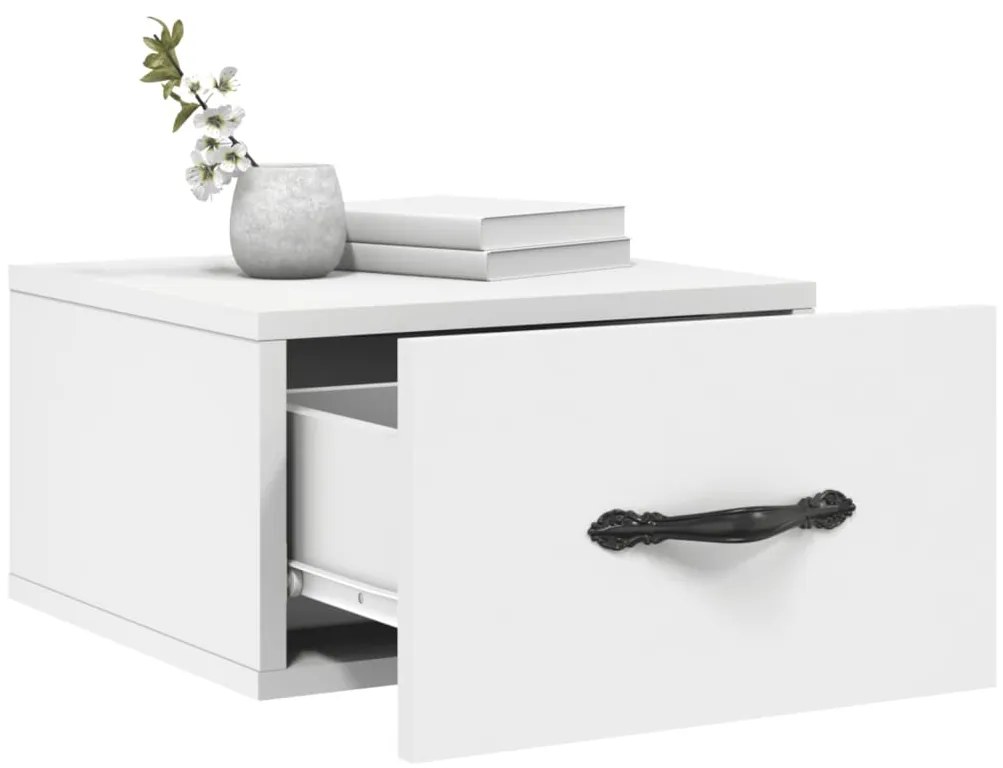 vidaXL Κομοδίνο Επιτοίχιο Λευκά 35 x 35 x 20 εκ.