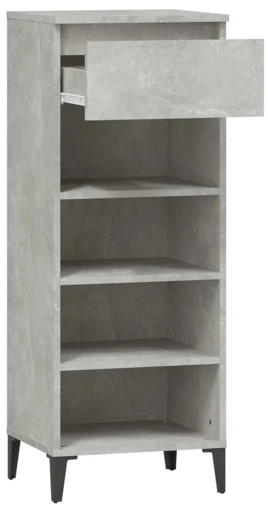 vidaXL Παπουτσοθήκη Γκρι Σκυροδέματος 40x36x105 εκ. Επεξεργασμένο Ξύλο