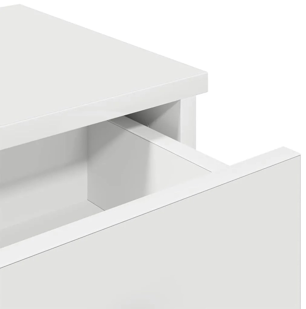 Ράφι τοίχου με συρτάρια Λευκό 60x28x15 cm Κατασκευασμένο ξύλο 859941