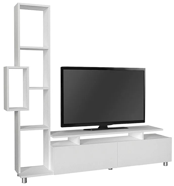 Σύνθεση τηλεόρασης Tulip Megapap χρώμα λευκό 160x29,5x160εκ.