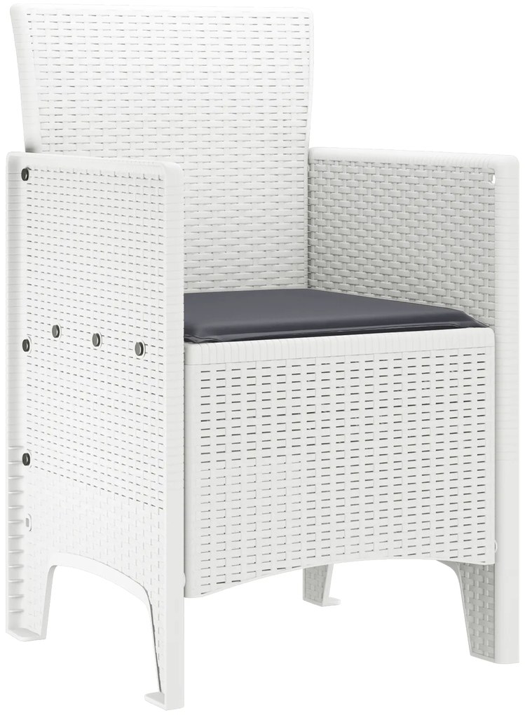 vidaXL Καρέκλες Κήπου 2 pcs Λευκό 53 x 49 x 85 εκ. Πλαστικό