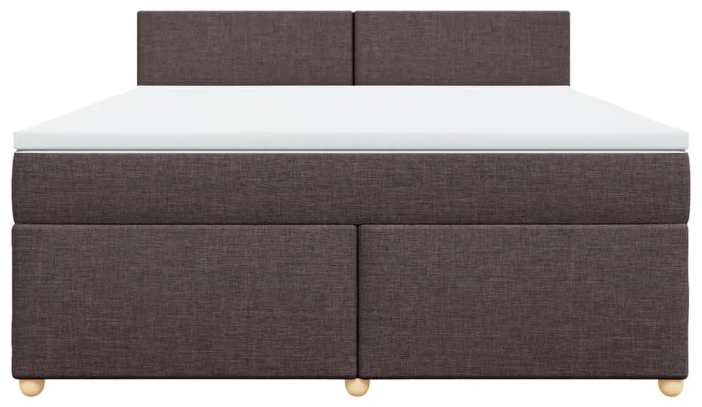 vidaXL Κρεβάτι Boxspring με Στρώμα Σκούρο Καφέ 180x200 εκ Υφασμάτινο