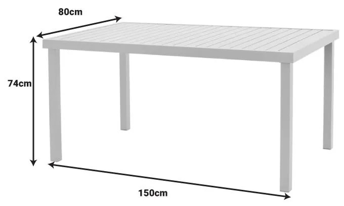 Τραπέζι Kliton  αλουμινίου λευκό 150x80x74εκ 150x80x74 εκ.