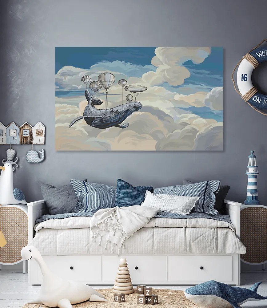 Παιδικός πίνακας σε καμβά Φάλαινα KNV0535 65cm x 95cm