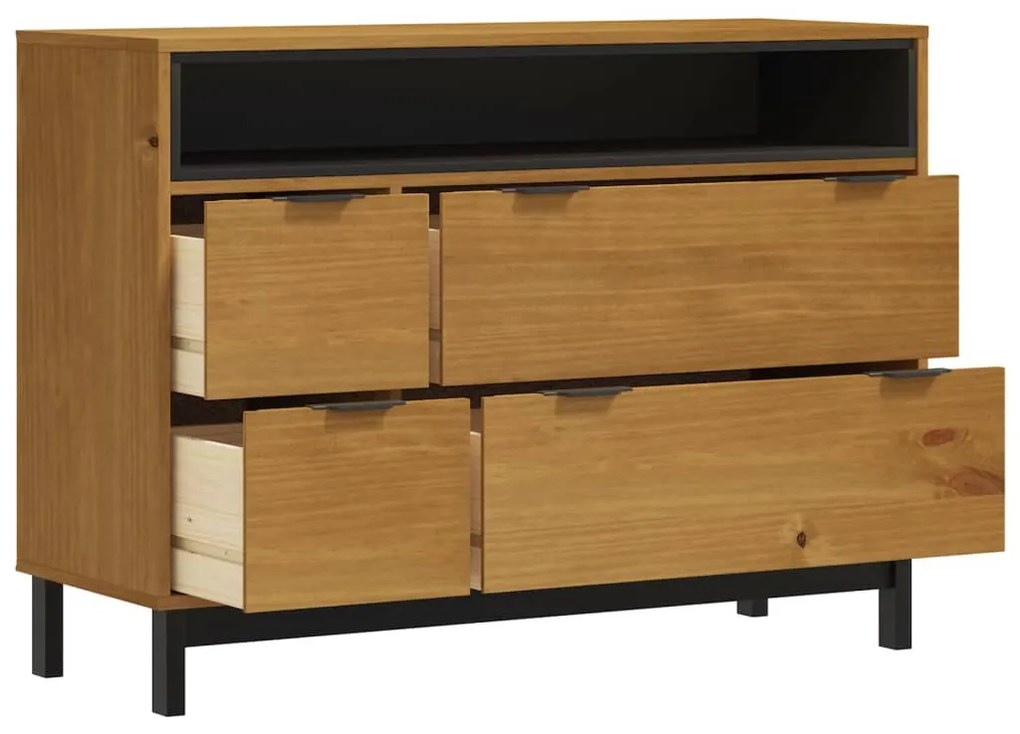 vidaXL Συρταριέρα FLAM 110 x 40 x 80 εκ. από Μασίφ Ξύλο Πεύκου