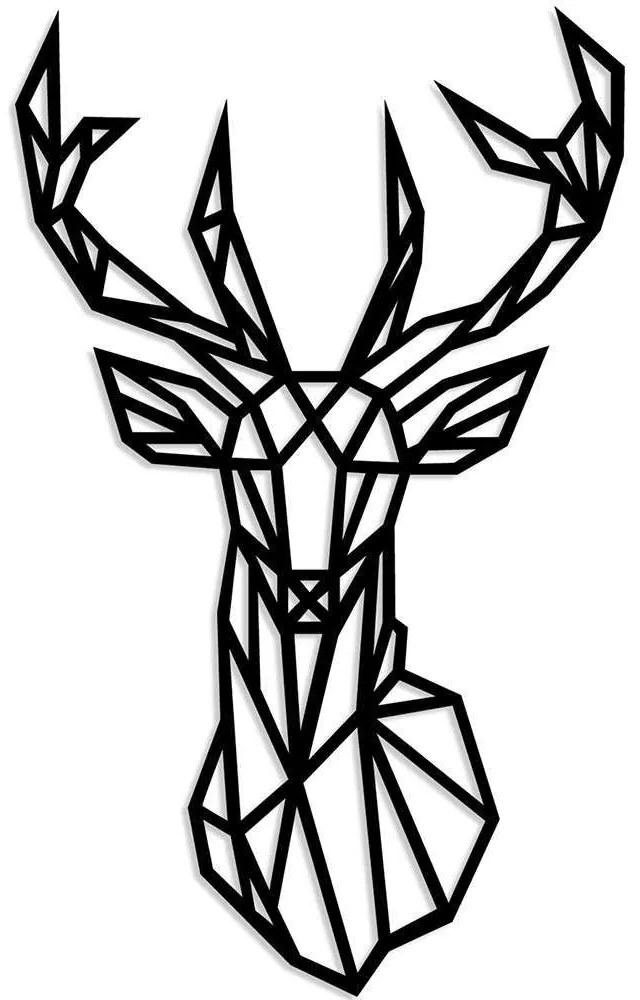 Διακοσμητικό Τοίχου Deer 899SKL1390 39x65cm Black Wallity Wood