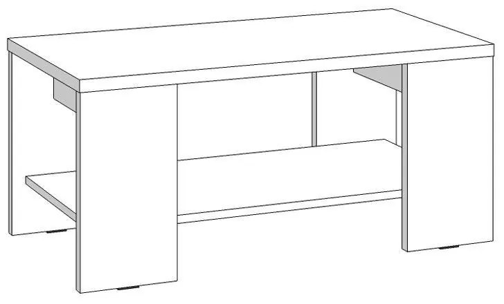 Τραπεζάκι Σαλονιού Union Γκρί Δρύς 90x50x41 εκ. 90x50x41 εκ.