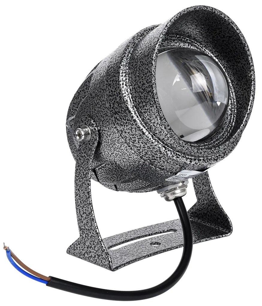 GloboStar SPOT-XENIA 90509 Σποτ Φωτισμου Wall Washer LED 16W 1600lm 3° DC 24V Αδιάβροχο IP65 Φ9 x Υ12cm Ψυχρό Λευκό 6000K - Σφυρήλατο Γκρι - 3 Years Warranty - 90509