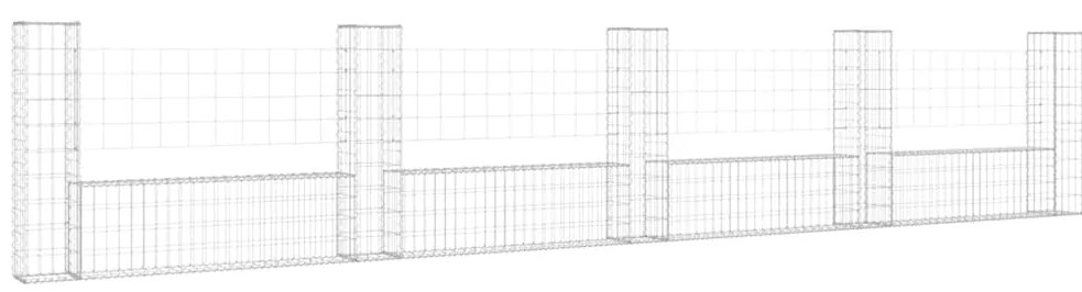 vidaXL Συρματοκιβώτια Στύλοι σε U Σχήμα 5 τεμ. 500x20x100 εκ Σιδερένια