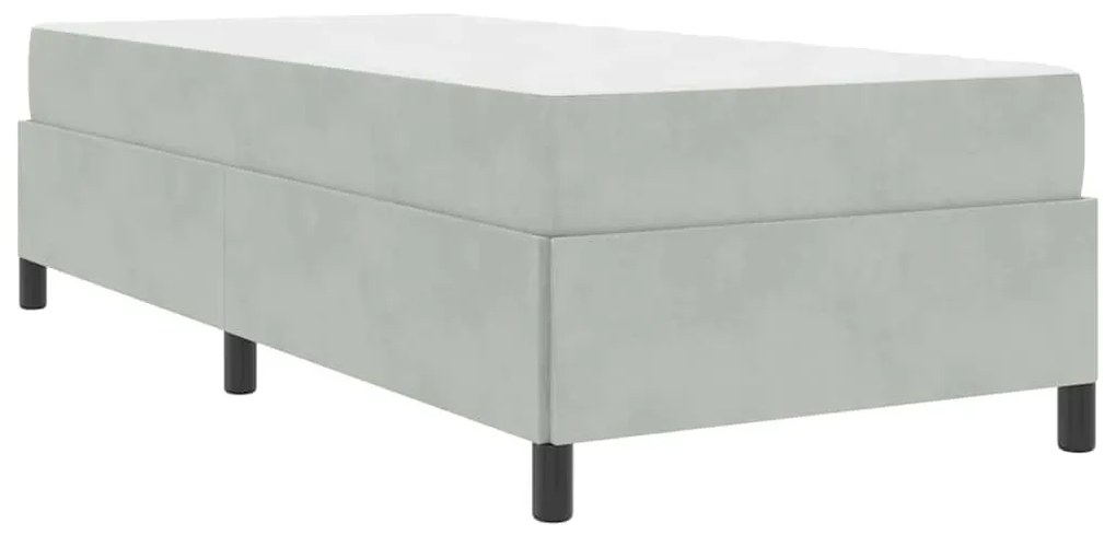 vidaXL Σκελετός Κρεβατιού με στρώμα Ανοιχτό γκρι 90 x 200 cm ύφασμα