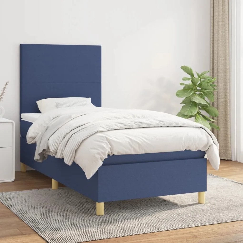 ΚΡΕΒΑΤΙ BOXSPRING ΜΕ ΣΤΡΩΜΑ ΜΠΛΕ 100 X 200 ΕΚ. ΥΦΑΣΜΑΤΙΝΟ 3142159