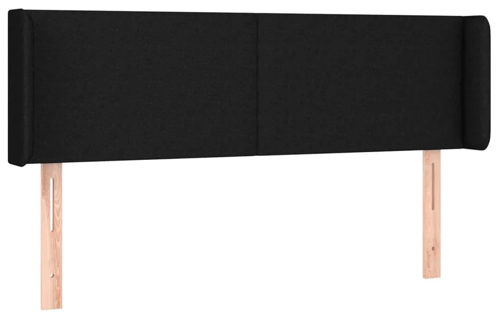 vidaXL Κεφαλάρι Κρεβατιού LED Μαύρο 147x16x78/88 εκ. Υφασμάτινο