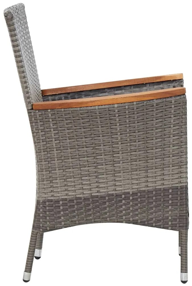 vidaXL Σετ Τραπεζαρίας Κήπου 5 τεμ. Γκρι Συνθετικό Ρατάν με Μαξιλάρια