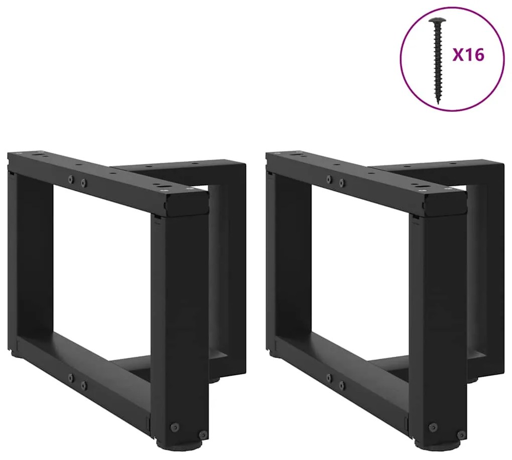 vidaXL Πόδια Τραπεζιού Σαλονιού σε Σχήμα Τ, 2 τεμ. Μαύρο, Ατσάλι 40x25x(30-31) εκ.