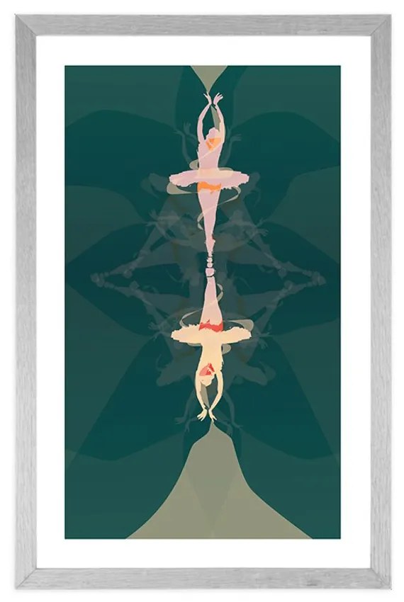 Αφίσα με πασπαρτού Καλιτεχνικό μπαλέτο - 40x60 silver