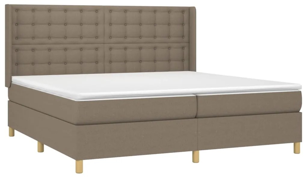 ΚΡΕΒΑΤΙ BOXSPRING ΜΕ ΣΤΡΩΜΑ &amp; LED TAUPE 200X200 ΕΚ. ΥΦΑΣΜΑΤΙΝΟ 3139225