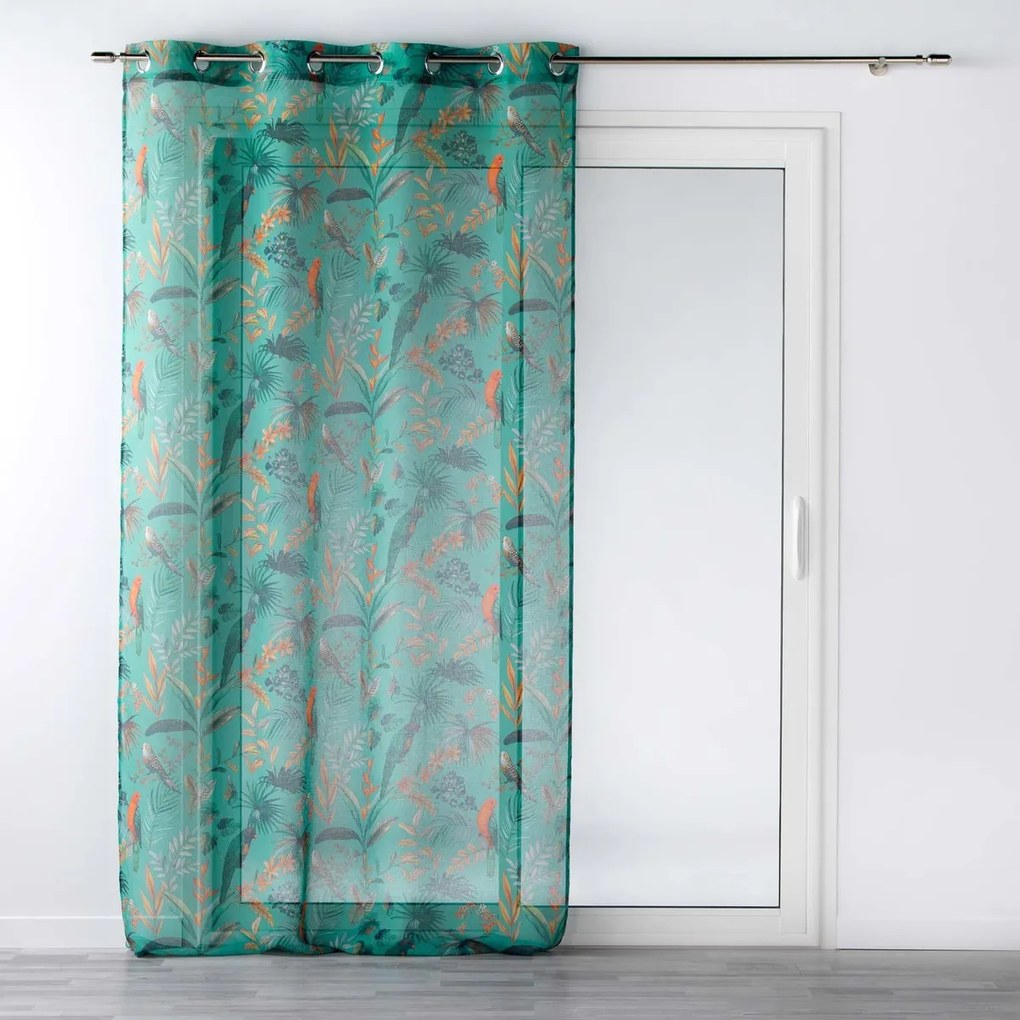 Κουρτίνες Douceur d intérieur  PANNEAU A OEILLETS 140 x 240 CM VOILE SABLE IMPRIME PANIS BLEU