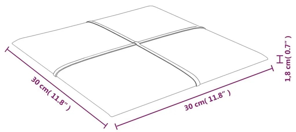 Πάνελ Τοίχου 12 τεμ. Μπορντό 30x30 εκ. 1,08 μ² πολυεστέρα - Κόκκινο