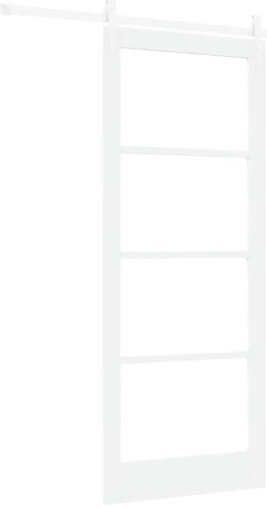 vidaXL Ολισθητή Πόρτα Λευκό 86 x 211 cm Ξύλο και μέταλλο