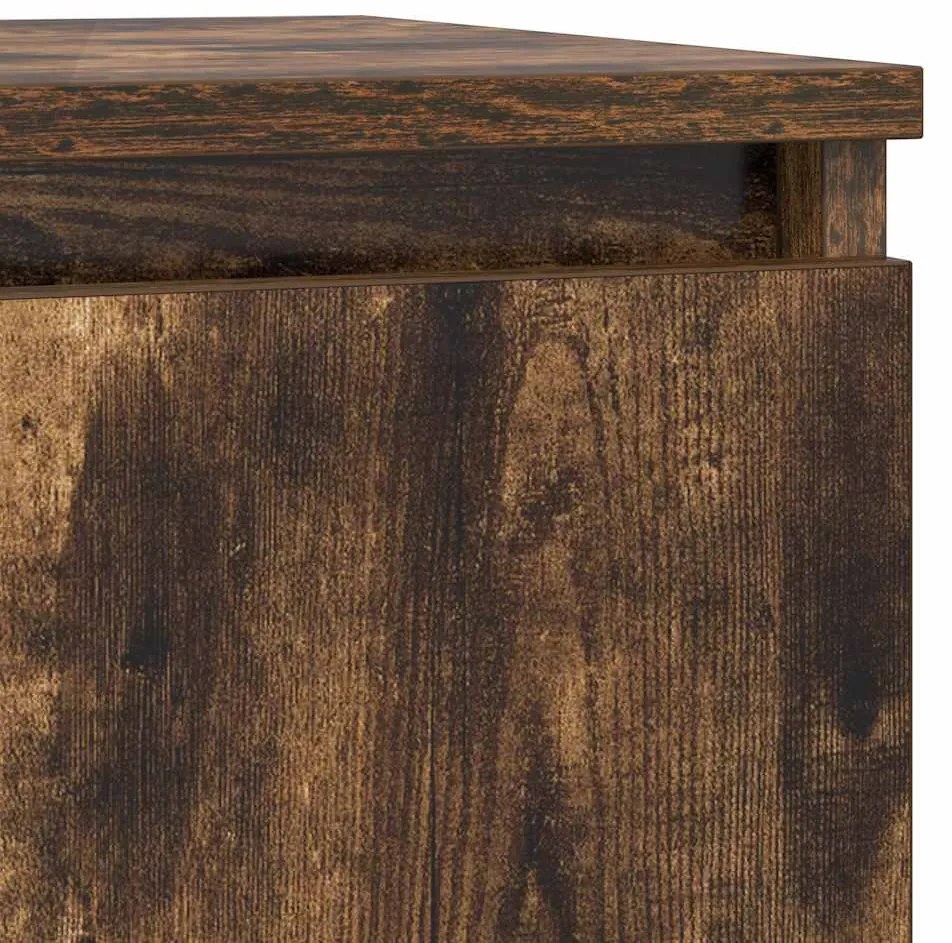 Συρταριέρα με Συρτάρια Καπνιστή Δρυς 71x35x84 εκ. Επεξ. Ξύλο - Καφέ