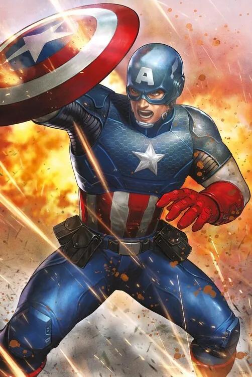 Αφίσα Captain America - Under Fire, (61 x 91.5 cm)